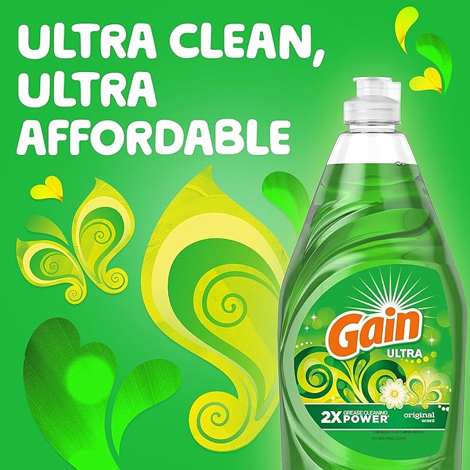 Gain Ultra Liquid Dish Soap, Original Scent, 38 oz. (74346)
