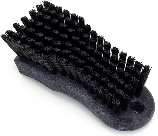 SPARTA Plastic Cutting Board Scrub Brush with Hanging Hole for Washing Cutting Boards, 6 Inches, Black