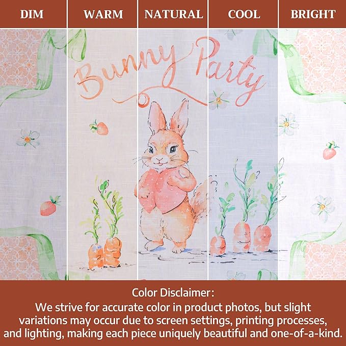 Maison d' Hermine Kitchen Towels Set of 3 100% Cotton 27.50" x 20" Reusable Cloth Tea Dish Towels Absorbent with Hanging Loop for Kitchen Farmhouse Hotel Spring Summer - Bunny Party