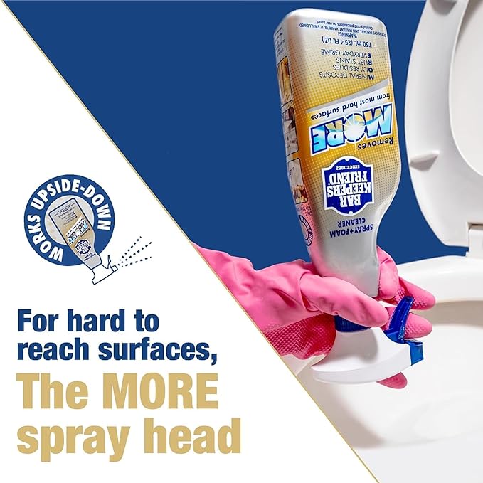 Daily Shower Spray Kit with 2 Items, Hard Water Spray Foam Cleaner with Glass Stain Remover Scrub Brush. An All In One Shower Cleaner Spray Solution