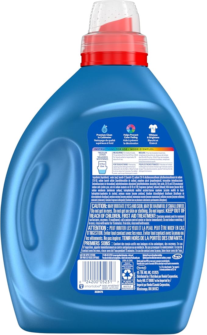 Persil Original Everyday Clean Liquid Laundry Detergent, 50 Fl Oz, 66 Loads, Ultra Concentrated, Deep Clean & Care for Colors & Whites, Laundry Soap for All Water Temperatures, HE Safe