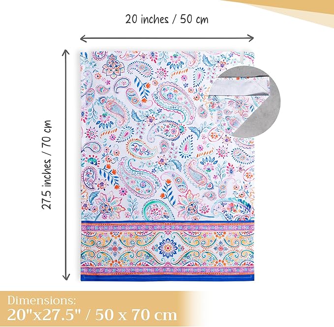 Maison d' Hermine Kitchen Towels Set of 3 100% Cotton 27.50" x 20" Reusable Cloth Tea Dish Towels Absorbent with Hanging Loop for Kitchen Farmhouse Hotel Spring Summer - Indian Floral