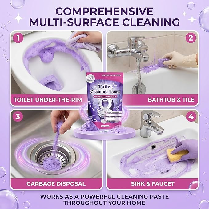 Fizz Clean Toilet Bowl Cleaner, Insta-Action Fizzclean Foam for Sparkling Clean Toilet with Zero Effort, for Busy Families and Homeowners Looking Deep Cleaning (2)