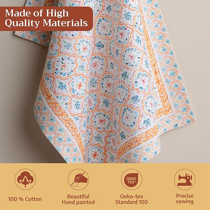 Maison d' Hermine Kitchen Towels Set of 3 100% Cotton 27.50" x 20" Reusable Cloth Tea Dish Towels Absorbent with Hanging Loop for Kitchen Farmhouse Hotel Spring Summer - Summer Whisper