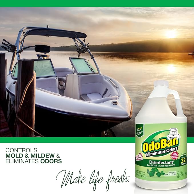 OdoBan Disinfectant Concentrate and Odor Eliminator, Made in the USA, Original Eucalyptus Scent, 1 Gallon