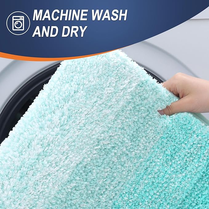 OLANLY Bathroom Rugs Mat 36x24, Extra Soft Absorbent Microfiber Bath Rugs, Rubber Backing, Quick Dry, Machine Washable Bath Mats for Bathroom Floor, Tub and Shower, Home Decor Accessories, Teal