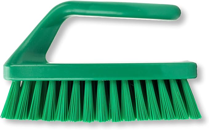 SPARTA Scrub Brush with Iron Shaped Handle and Stiff Bristles, Heavy Duty Scrubber Brush for Kitchen, Bathroom, Shower, Tile, Sink, Carpet and Bakepans, Polypropylene, 6 Inches, Green, (Pack of 6)