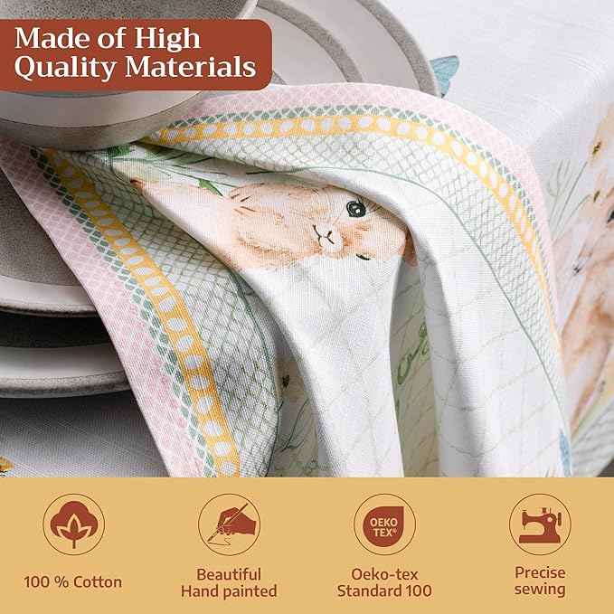 Maison d' Hermine 100% Cotton Cloth Napkins Set of 4 Everyday Reusable Square Napkins Cloth Washable Dinner Party Wedding Restaurant Hotel Kitchen Spring Summer (Easter Dew, 20" x 20")