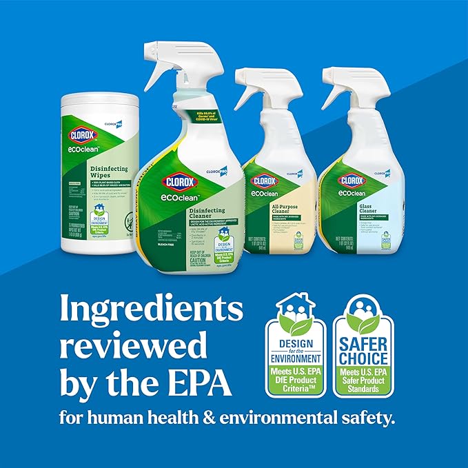 Clorox CloroxPro EcoClean Disinfecting Cleaner Spray Bottle, 32 Fluid Ounces