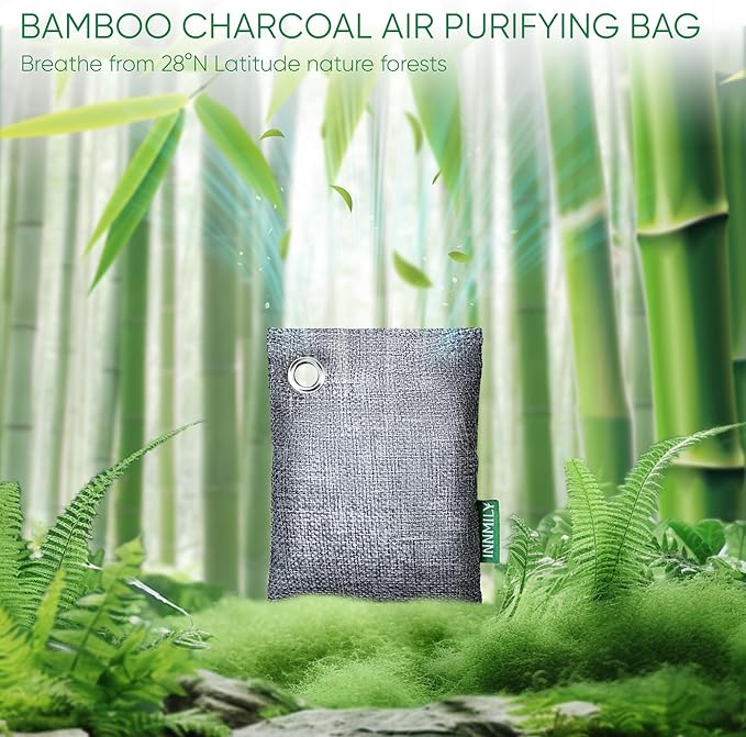 Innmily Activated Charcoal Odor Absorber, Odor Eliminator for Strong Odor,Bamboo Charcoal Air Purifying Bags for Shoe Home Car Closet Pet, Sneaker Deodorizer, Smoke Room Deodorizer(8 x 60g)