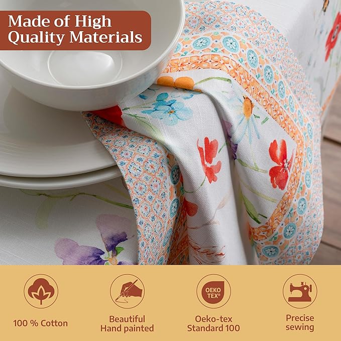 Maison d' Hermine 100% Cotton Cloth Napkins Set of 4 Everyday Reusable Square Napkins Cloth Washable Dinner Party Wedding Restaurant Hotel Kitchen Spring Summer (Summer Whisper, 20" x 20")