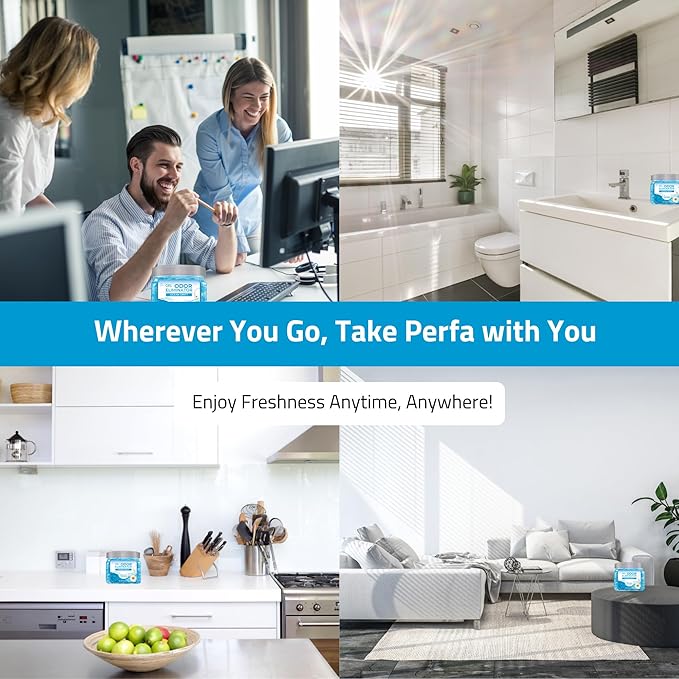 Pack of 2 Scented Gel Air Freshener | Ocean Scented Gel For Closet, Office, Car & Small Spaces | Room Deodorizer, Helps with Odor | Air Freshener Home Long Lasting | Bathroom Freshener | By Perfa