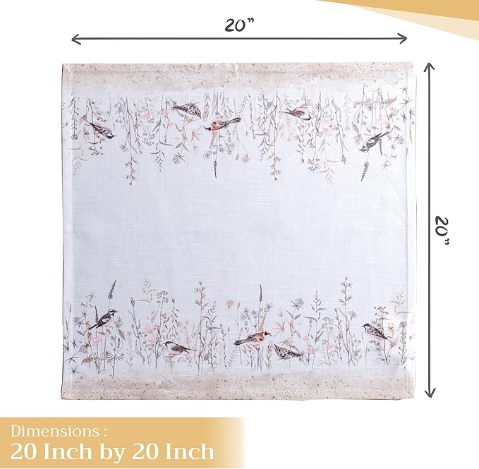Maison d' Hermine 100% Cotton Cloth Napkins Set of 4 Everyday Reusable Square Napkins Cloth Washable Dinner Party Wedding Restaurant Hotel Kitchen Spring Summer (Meadow Florals - Brown, 20" x 20")