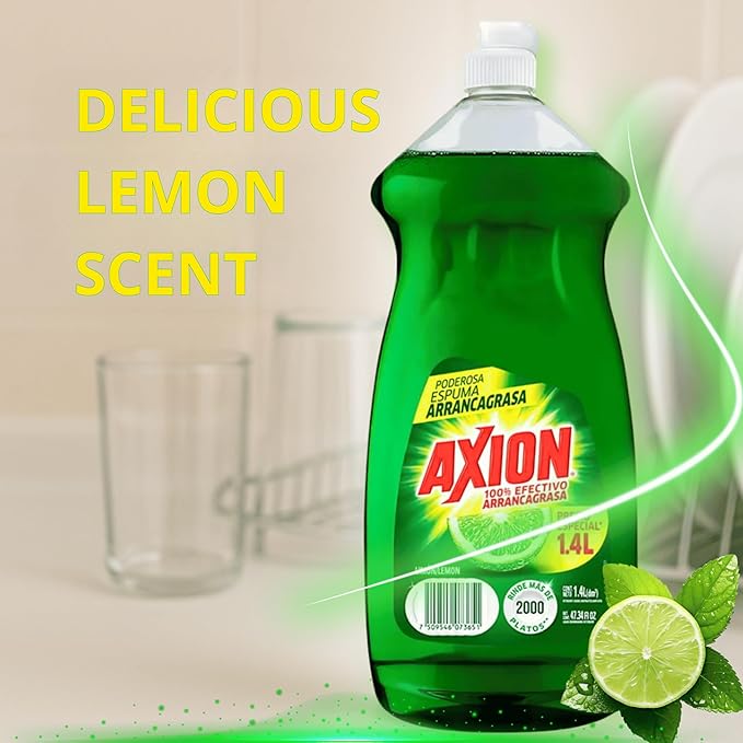 Axion Dish Soap, Dishwashing Liquid Dish Soap, Dish Detergent liquid, 1.1 L (Lemon)