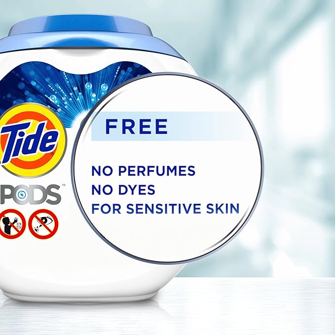 Tide PODS Ultra Oxi Free and Gentle Laundry Detergent Packs, 57 Count, Hypoallergenic Laundry Detergent Pods