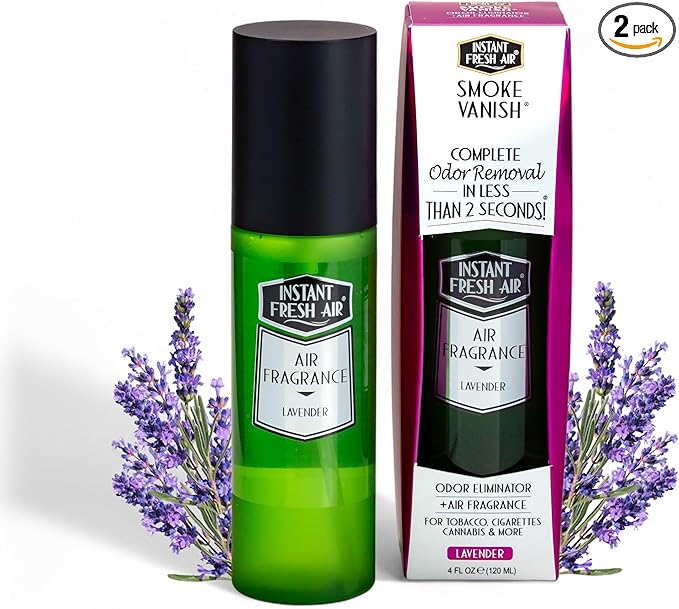 Smoke Vanish - Smoke Odor Eliminator Spray - Removes Odor Instantly with Noxban™ - Eco-Friendly - For Home, Car, & Travel - Lavender Scent - 2 oz. (Pack of 2)