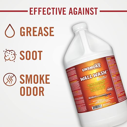 Wall Wash with Biosolv Multipurpose Degreaser for Walls and Smoke Damage Hard Surface Cleaner, 1-Gal Bottle (4 Pack)