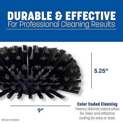 SPARTA Tank and Kettle Scrub Brush Heavy-Duty Tile Brush, Color-Coded and Handle Compatible (Sold Separately) for Optimal Access In Spacious Containers, Plastic, 5.5 X 9.5 Inches, Blue, (Pack of 2)