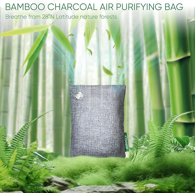Innmily Activated Charcoal Odor Absorber, Odor Eliminator for Strong Odor,Bamboo Charcoal Air Purifying Bags for Shoe Home Car Closet Pet, Sneaker Deodorizer, Smoke Room Deodorizer(12 Packs)