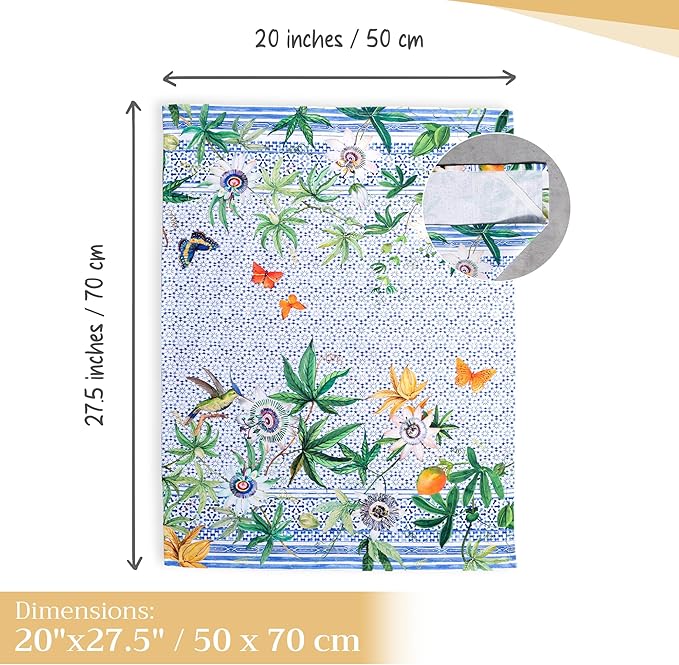 Maison d' Hermine Kitchen Towels Set of 3 100% Cotton 27.50" x 20" Reusable Cloth Tea Dish Towels Absorbent with Hanging Loop for Kitchen Farmhouse Hotel Spring Summer - Passiflora
