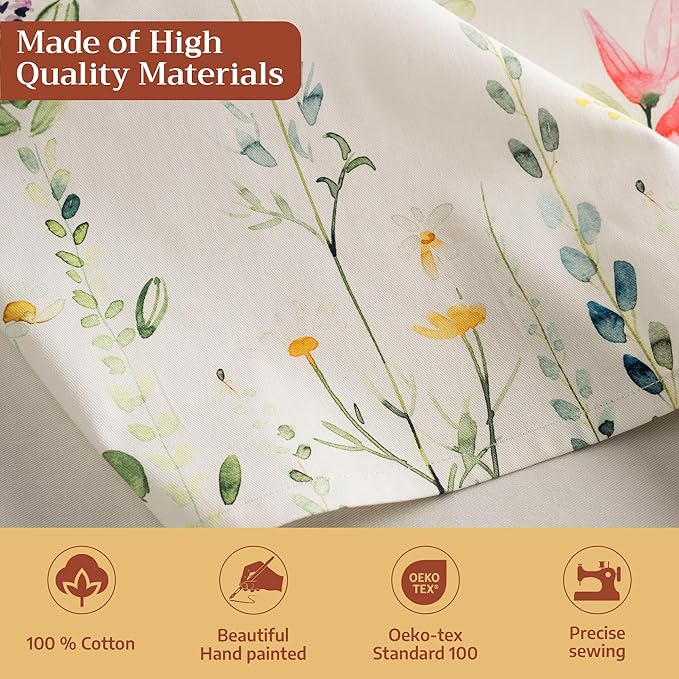 Maison d' Hermine 100% Cotton Cloth Napkins Set of 4 Everyday Reusable Square Napkins Cloth Washable Dinner Party Wedding Restaurant Hotel Kitchen Spring Summer (Botanical Fresh, 20" x 20")