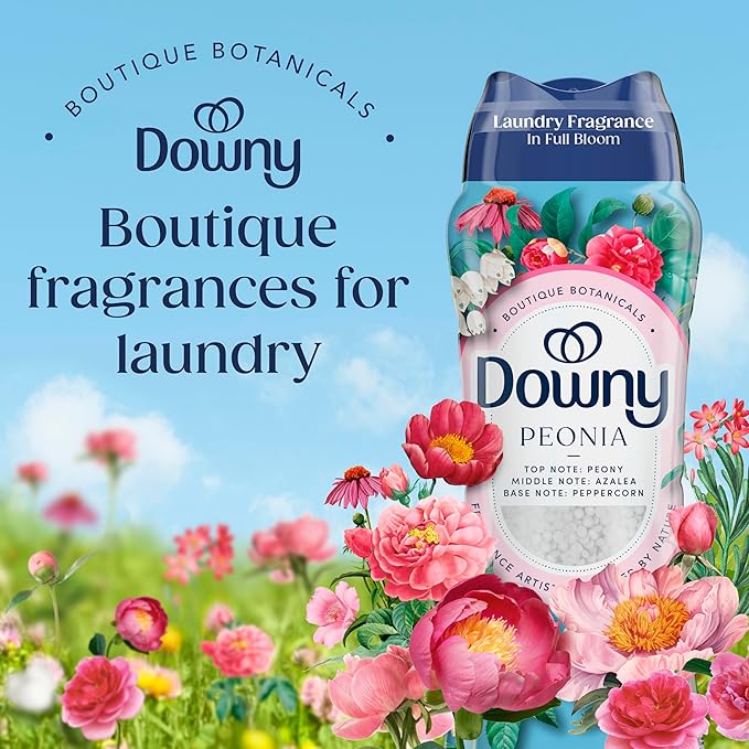 Downy Boutique Botanicals In Wash Laundry Scent Booster Beads, PEONIA Scent, 21.1 oz, Boutique Fragrances inspired by the Artistry of Nature