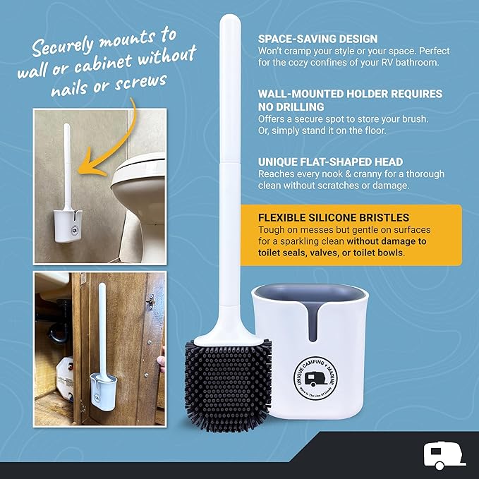 Unique RV Toilet Cleaner Bundle, Scrub-It Liquid 24 oz. (Pack of 2) and RV Toilet Brush, Value Pack