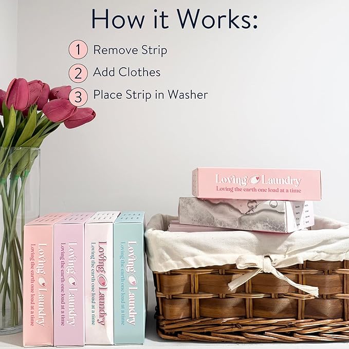 LOVING LAUNDRY- Detergent Sheets Stain Remover Enzymes Laundry Soap - Clean Safe Ingredients Ultra Concentrated -(80 Loads) Velvet Roses Scent