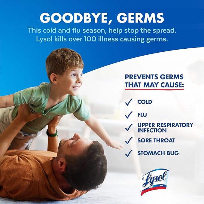 Lysol Disinfectant Spray, Household Cleaning Supplies, Disinfecting Multi-Purpose Room Spray, Antibacterial Sanitizer, Deodorizer, Kills Hantavirus, Lemon Breeze, 19 Fl Oz (Pack of 2)