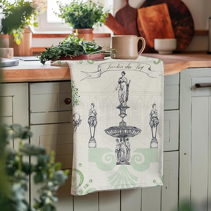 Maison d' Hermine Kitchen Towels Set of 2 100% Cotton 27.50" x 20" Reusable Cloth Tea Dish Towels Absorbent with Hanging Loop for Kitchen Farmhouse Hotel Spring Summer - Jardin Du Roy