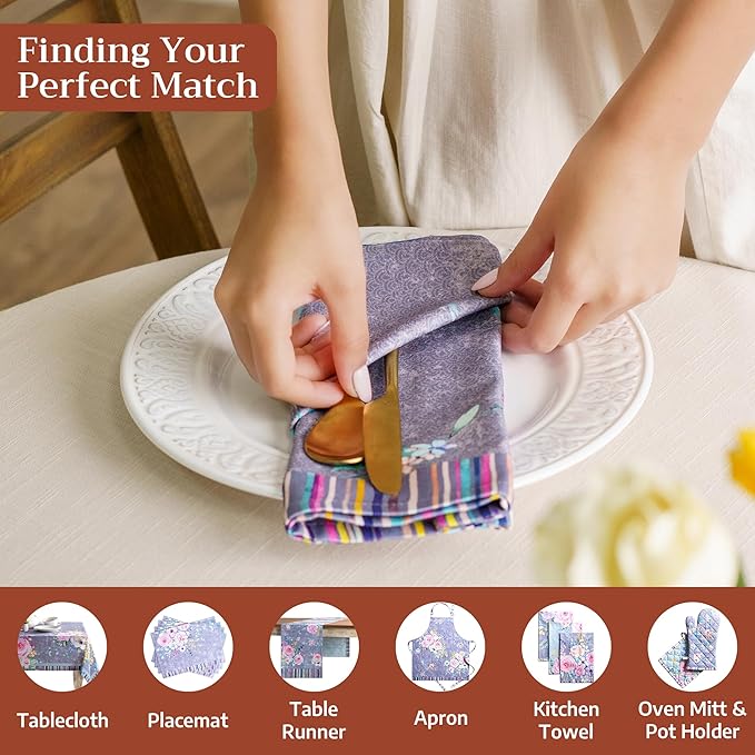 Maison d' Hermine 100% Cotton Cloth Napkins Set of 4 Everyday Reusable Square Napkins Cloth Washable Dinner Party Wedding Restaurant Hotel Kitchen Spring Summer (Sweet Rose Lavender - Lush, 20" x 20")