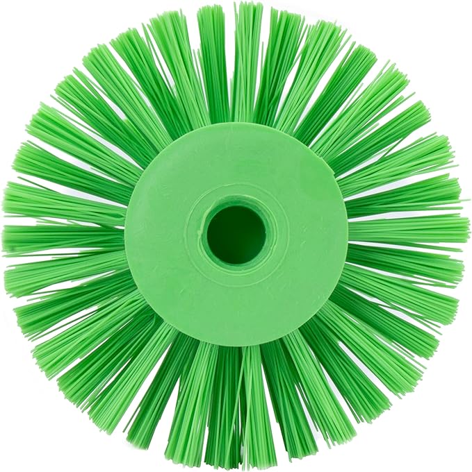 SPARTA Industrial Tank Brush Head Pipe Brush Head, Drain Brush with 3/4" Thread Hole (Handle Not Included) for Commercial Use, Plastic, 5 x 3.9 Inches, Lime