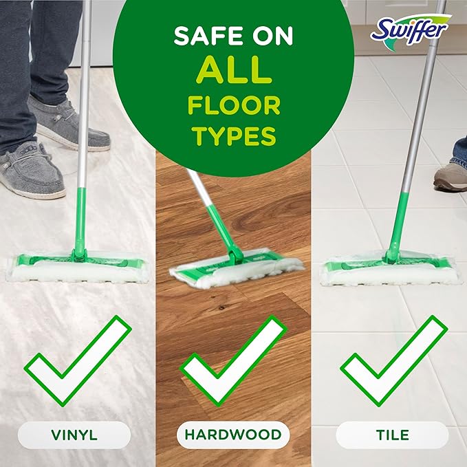 Swiffer Sweeper Heavy Duty Dry Multi-Surface Cloth Refills for Floor Sweeping and Cleaning, Unstopables Fresh Scent, 10 Count