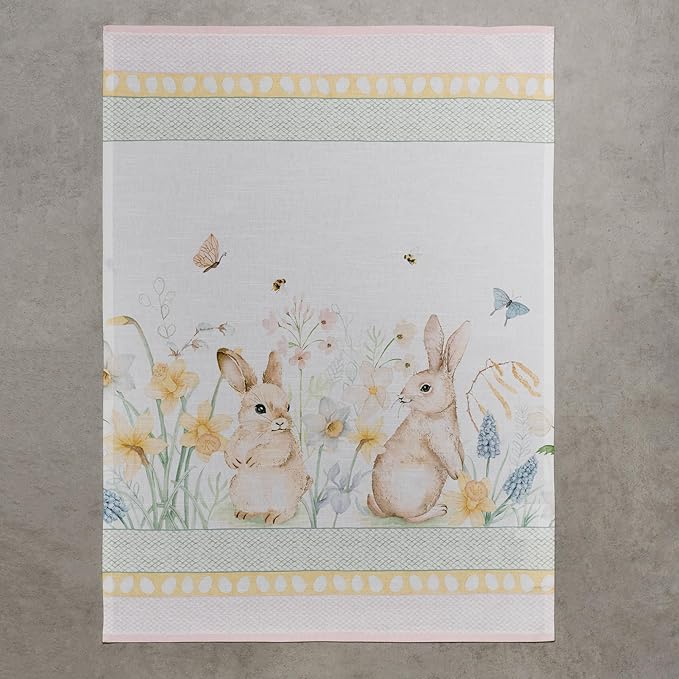 Maison d' Hermine Kitchen Towels Set of 3 100% Cotton 27.50" x 20" Reusable Cloth Tea Dish Towels Absorbent with Hanging Loop for Kitchen Farmhouse Hotel Spring Summer - Easter Dew