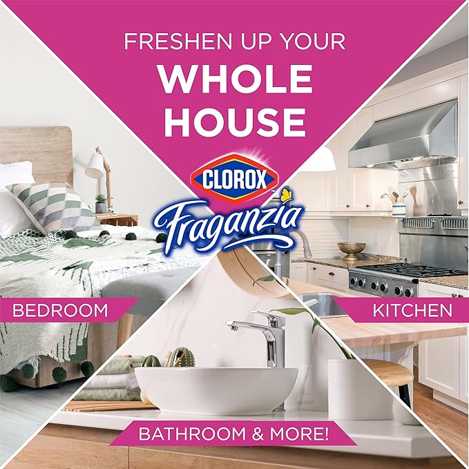 Clorox Fraganzia Aerosol Air Freshener Spray in Cherry Burst Scent - Long-Lasting Odor Eliminator and Room Freshener for Home, Bathroom, Bedroom, and Kitchen, 20 oz Bonus Size