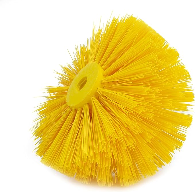 SPARTA Industrial Tank Brush Head Pipe Brush Head, Drain Brush with 3/4" Thread Hole (Handle Not Included) for Commercial Use, Plastic, 5.9 Inches, Yellow, (Pack of 2)