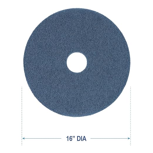 Boardwalk Scrubbing Floor Pads, 16" Diameter, Blue, 5/Carton