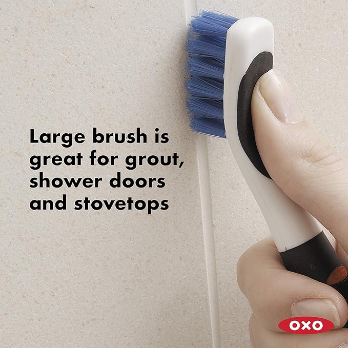 OXO Good Grips Tub and Tile Scrubber Refill, Orange, 1 Count (Pack of 1) and OXO Good Grips Deep Clean Brush Set, Blue