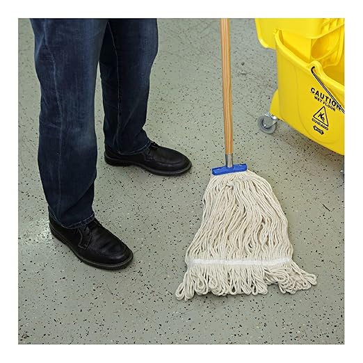 Boardwalk BWK824C Mop Head, Lie-Flat Head, Cotton Fiber, 24oz, White (Case of 12)