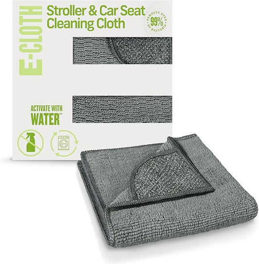 E-Cloth Stroller & Car Seat Cleaning Cloth, Premium Microfiber Cloth with Scrubbing Corner, Ideal for Cleaning Baby Stroller, Car Seats, Car Seat Cover, Booster Seat, 100 Wash Promise