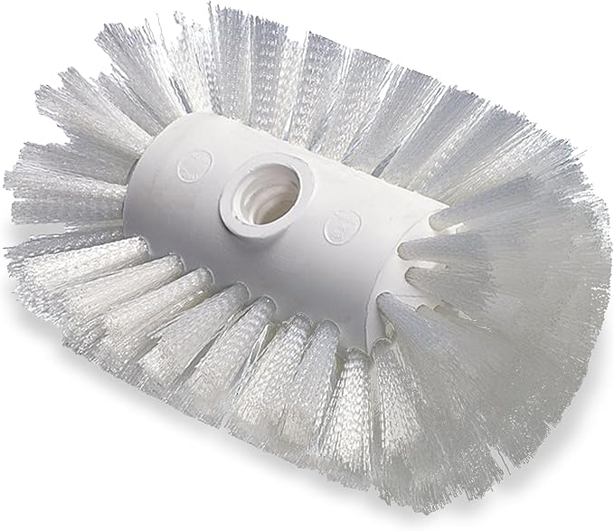 SPARTA Spectrum 7.5" Tank and Kettle Brush Head with Flared Nylon Bristles, 5.5" Diameter, 3/4-5 ACME Compatible, Commercial Cleaning Head Only, 7.5 Inches, White (Pack of 12)