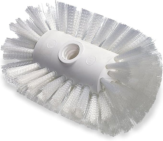 SPARTA Spectrum 7.5" Tank and Kettle Brush Head with Flared Nylon Bristles, 5.5" Diameter, 3/4-5 ACME Compatible, Commercial Cleaning Head Only, 7.5 Inches, White (Pack of 12)