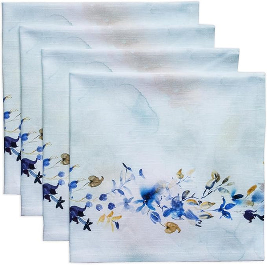 Maison d' Hermine 100% Cotton Cloth Napkins Set of 4 Everyday Reusable Square Napkins Cloth Washable Dinner Party Wedding Restaurant Hotel Kitchen Spring Summer (Lazy Summer Days, 20" x 20")