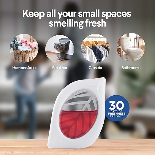 Clorox Fraganzia Small Rooms Air Freshener, Apple Cinnamon - Peel & Place, No-Plug, Battery-Free for Closets, Laundry Room, Entry Way, Bathroom, Locker, 0.25 Fl Oz Each, 2 Count
