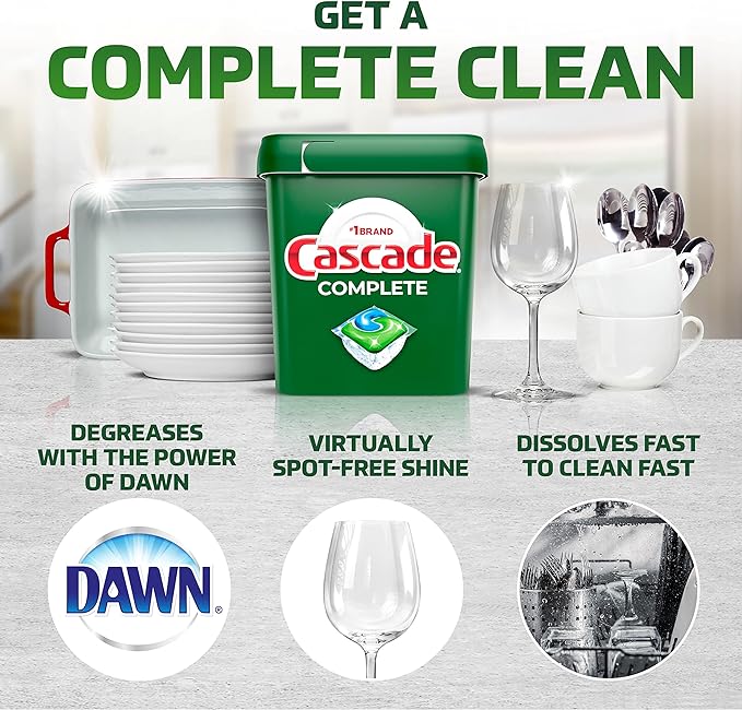 Cascade Complete ActionPacs, Dishwasher Detergent Pods, Fresh, 27 Count