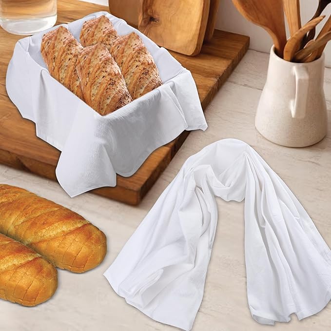 Urban Villa Flour Sack Kitchen Towels (27x27 Inches 24 Pack) Extra Large Premium White Dish Towels 100% Cotton Flour Sack Kitchen Towels for Embroidery, DIY Projects, Cloth Diapers, Cheese Strainers
