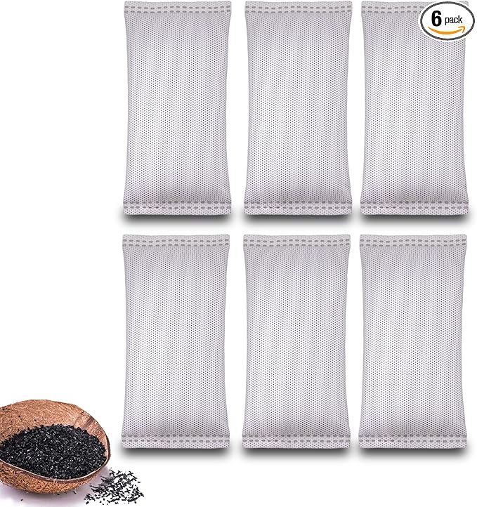 Coconut Shell Charcoal Air Purifying Bags 50g, Removes Odors and Moisture, Nature Fresh Air Purifier Bags, Odor Eliminator for Home, Car, Pets, Bathroom, Basement