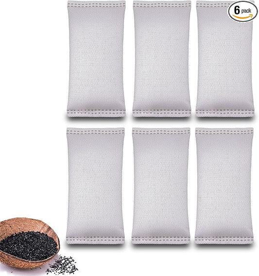 Coconut Shell Charcoal Air Purifying Bags 50g, Removes Odors and Moisture, Nature Fresh Air Purifier Bags, Odor Eliminator for Home, Car, Pets, Bathroom, Basement