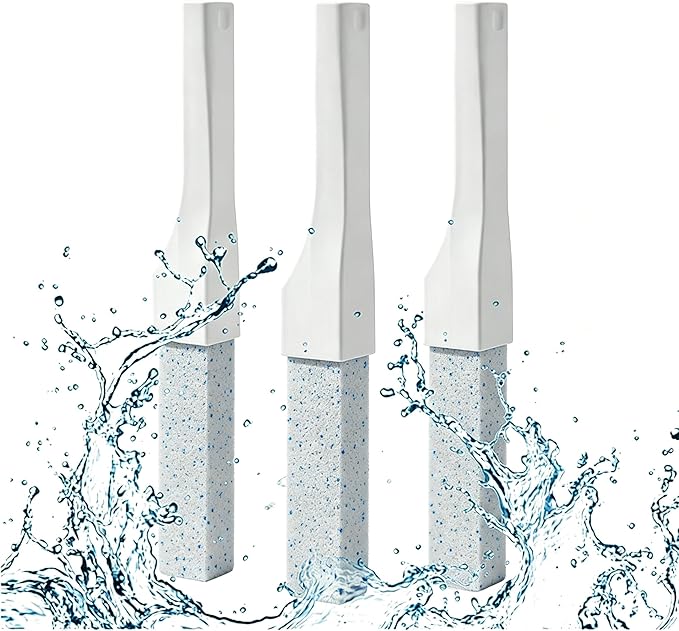 Pumice Stone Toilet Bowl Cleaner with Long Handle, Replaceable Cleaning Stone, Hard Water Stain Remover for Toilets, Bathtubs, Grills, Pools, Sinks, Household Cleaning Tool