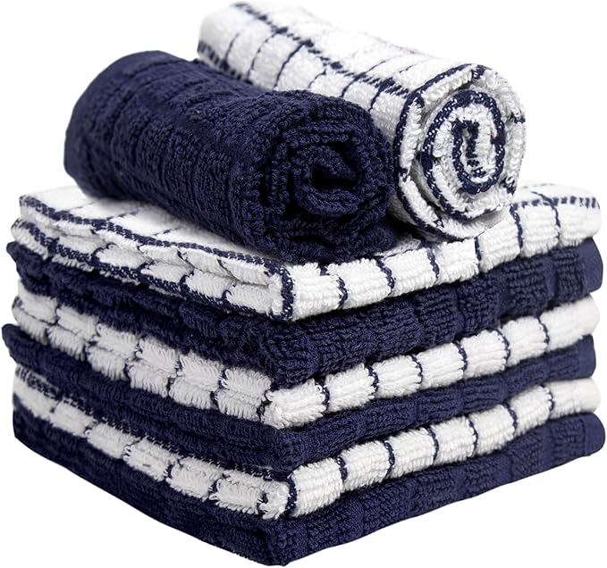 Bumble Dish Cloths (6 Pack) | 12” x 12” | 100% Cotton Kitchen Towels | 405 GSM | Soft, Highly Absorbent & Durable Dish Towels for Kitchen | Navy